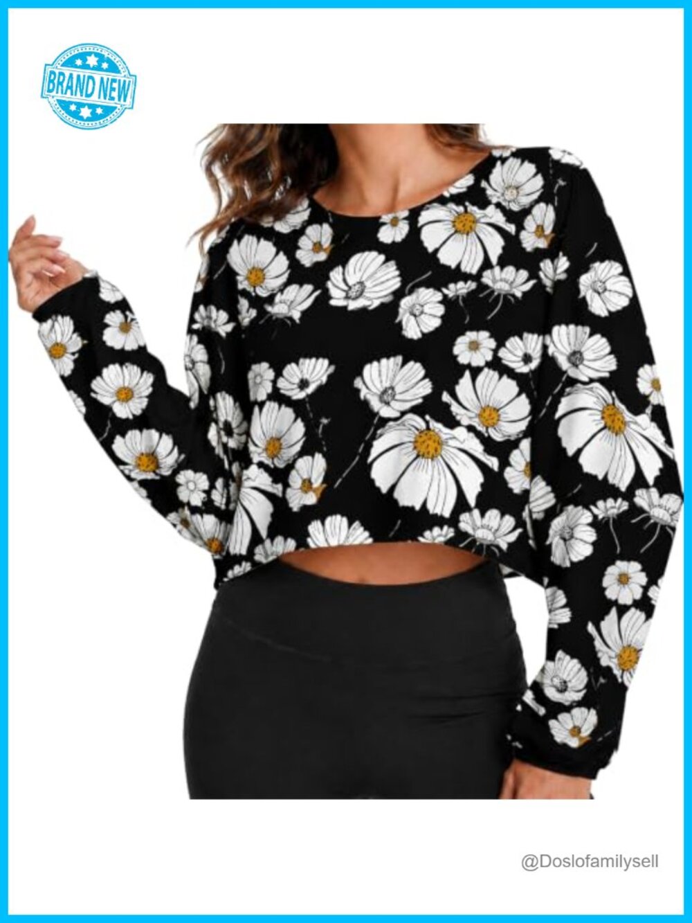 Lightweight Viscose Cropped Sweatshirt Batwing Pullover Casual